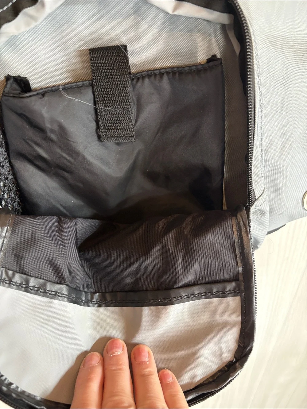 Men's Light Gray Sling Backpack with Front Pocket
